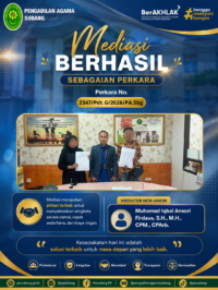 Mediasi Berhasil Mencapai Kesepakatan Damai pada Perkara Nomor 2347/Pdt.G/2026/PA.Sbg.